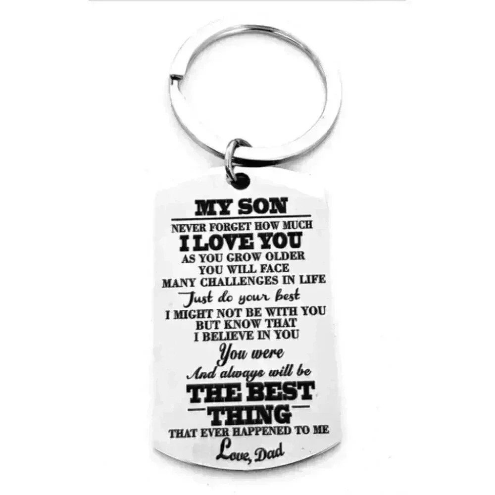 To My Son Love Dad Keychain